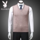 Playboy cashmere vest nam cổ chữ V len trung thu mùa thu và áo len mùa đông áo len vai vest bố áo khoác len nam Dệt kim Vest