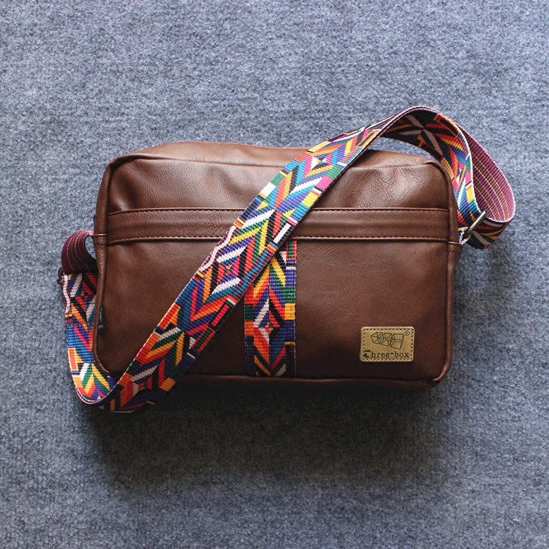 New threebox three box shoulder bag men and women lovers casual bag woven shoulder strap crossbody bag mobile phone bag