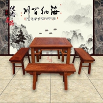 New Burmese rosewood dining table Eight Immortals table antique mahogany furniture square table solid wood dining table thick stools tables and chairs