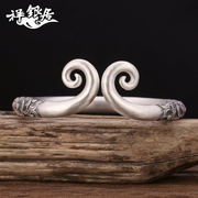 Vàng hoop gậy thần biển kim thánh lớn trở lại sự quyến rũ của Tôn Ngộ Không sterling silver S999 handmade tốt lành vài vòng đeo tay