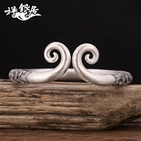 Vàng hoop gậy thần biển kim thánh lớn trở lại sự quyến rũ của Tôn Ngộ Không sterling silver S999 handmade tốt lành vài vòng đeo tay vòng tay đá