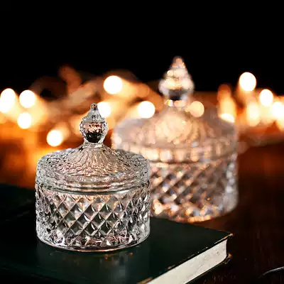 Mino exquisite mini Crystal Roman glass jar candy jar wedding festive makeup jewelry storage jar