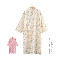 Áo choàng mới của phụ nữ áo cotton một mảnh mùa hè mỏng gạc cotton áo choàng tắm nhà đồ ngủ kimono phần dài đồ ngủ sexy mới nhất 2021