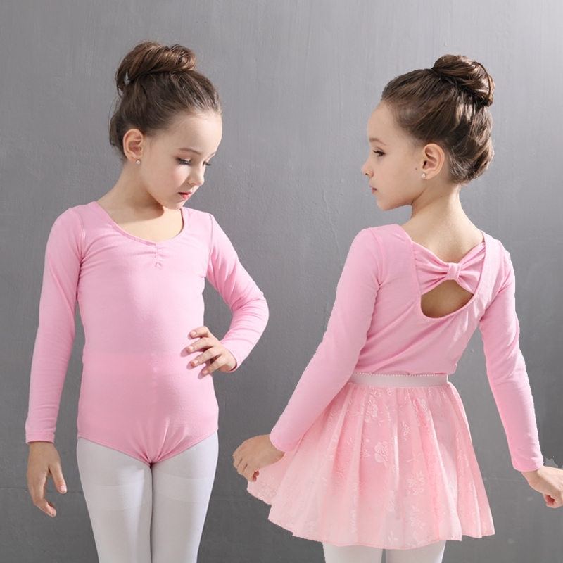 Girls ballet performance costumes gymnastics dresses children ballet dance leotards wrap skirt 