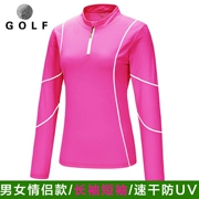 Golf áo thun dài tay nam và nữ mỏng phần nhanh khô thoáng khí mồ hôi mùa xuân, mùa hè và mùa thu mới áo thể thao đứng cổ áo bóng phù hợp