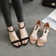 Mùa hè 2019 mới dày với dép xăng đan nữ hở ngón cao gót mũi rỗng xăng đan đế xuồng Sandal