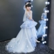 2019 trẻ em mới ăn mặc cô gái catwalk đuôi lớn váy hoa cô gái công chúa váy nhỏ mô hình sân khấu mùa hè - Váy trẻ em
