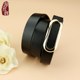 Ceinture pour femmes, ceinture coréenne décontractée noire de vache simple et polyvalente, ceinture de jean en cuir mince décoré de jupe