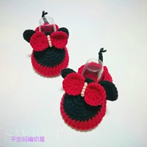 Hot selling spring style hand-knitted baby Mickey wool shoes lace-up soft-soled toddler shoes creative gifts