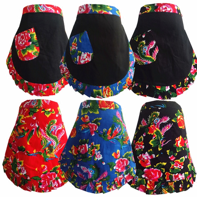 Pure cotton vintage lace body work apron national female apron farmer caretaker old-fashioned apron customization