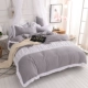 Cotton công chúa trái tim phong cách váy 1,8m giường 2 mét trải giường chăn bông phủ giường bông ren in bốn bộ