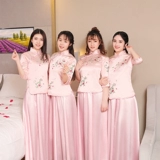 Платье подружки невесты, длинный традиционный свадебный наряд Сюхэ, костюм, китайский стиль, для подружки невесты