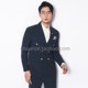 Kawasawa Autumn Clothing Blue Dark Simple Double-breasted Slim suit Jacket Men's Fashion Casual Green Fruit Collar suits Single