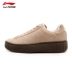 Giày của Li Ning Giày nữ phiên bản Hàn Quốc của giày đế bệt màu đen đế xuồng giày da lộn cho học sinh mùa thu và mùa đông giày bitis nữ Dép / giày thường