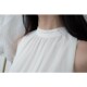 Super Fairy Chiffon Shirt Women's Summer Sleeveless Korean Style Hanging Neck All-match Sexy Lace Shirt Light Cooked Wind Strapless Western Style Top Trendy