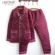 Nicole mùa đông nam đồ ngủ quilted beibei quốc gia cổ rắn màu dày phù hợp với dịch vụ nhà