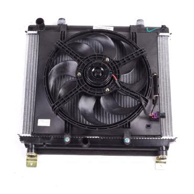 Original Fukuda Gatu V3 van water tank radiator and electronic fan assembly C3130020004A0