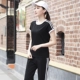 Mùa hè phù hợp với thể thao nam và nữ vài chiếc quần ngắn tay thể thao in logo tùy chỉnh trang phục thể thao chạy - Thể thao sau