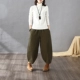 Phong cách quốc gia dày Lantern Lantern quần mùa thu và mùa đông ấm áp cộng với quần cotton Puxi vải cotton và lanh rộng quần cotton kích thước lớn quần bò nữ đẹp Cộng với kích thước quần áo