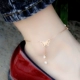 Phiên bản Nhật Bản và Hàn Quốc bằng vàng hồng 18K thanh lịch khí chất bướm bướm bằng thép titan vòng chân nữ rhinestone mặt dây tua rua đơn giản vòng đeo chân nữ Vòng chân