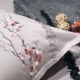 Mô hình phòng mới Trung Quốc cotton bốn mảnh màu xám giường chăn bông thêu phong cách cổ điển Zen