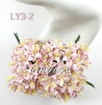 Handmade mulberry paper flowers LY3 small lily single color 5 flowers per bouquet