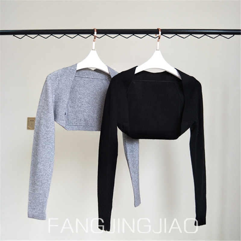 Banquet Shawl Paired with Cheongsam Dress, Cashmere Ultra-Short Cardigan, Small Jacket, Knitted Vest, Long-Sleeved Elegant Outerwear