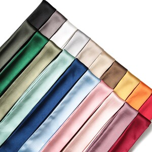 Silk Ribbon Long Scarf Tie Narrow Silk Scarf Women's Ribbon Belt Mulberry Silk Double-Layer Satin Decorative Small Scarf