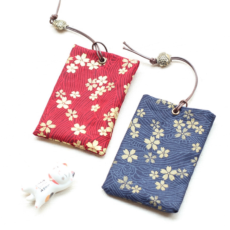 Day style and wind cherry blossom card bag handmade cloth art bus cutting sleeve door Forbidden Cardbank bank cutting sleeve B