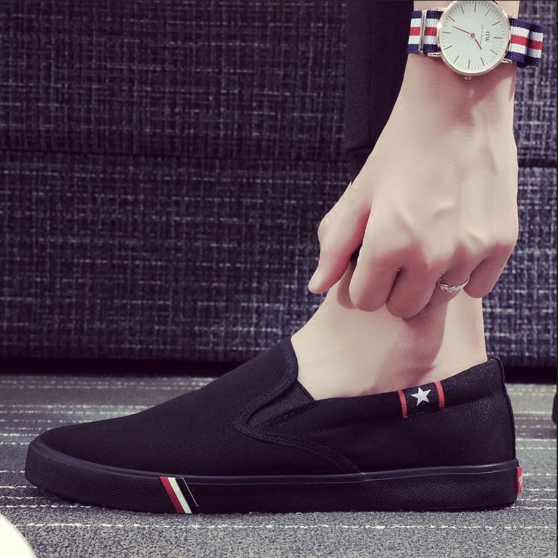 Summer new soft bottom loafers breathable canvas shoes men's flat shoes old Beijing casual shoes men's shoes men
