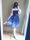 Xia Fanxing City Stars nóng dập gradient mềm mại từ cổ áo sơ mi JSK phù dâu cổ tích đầm lửng chân váy dài váy đầm