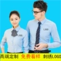 Áo sơ mi nam nữ thêu tay dài in logo chuyên nghiệp phù hợp với ngân hàng áo sơ mi 4S shop công ty dụng cụ áo liền quần áo sơ mi nam hàng hiệu