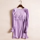 Mùa xuân và mùa đông và mùa đông dài tay nụ ruy băng ngực pad đồ ngủ cotton không mặc áo ngực tròn cổ áo thun dịch vụ nhà phù hợp với phụ nữ mặc