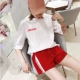 Quần short nữ bầu 2019 hè mới thủy triều mẹ mặc ngoài mặc quần lửng denim bó sát Hàn Quốc quần nâng chân rộng quần nóng - Phụ nữ mang thai quần / quần bụng