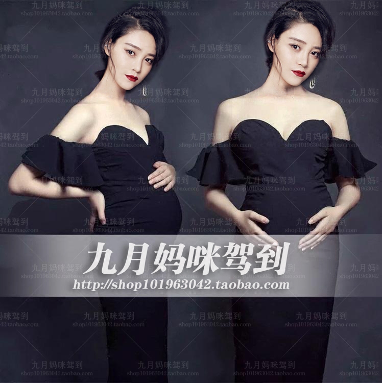 180 rental photo studio personalized pregnancy photos photo clothing pregnant women shoot big belly modern fashion black sexy dress decoration