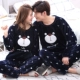 Đồ ngủ nhung nữ mùa đông phiên bản Hàn Quốc của cặp đôi dày ngọt dễ thương bút chì màu nhỏ mới phù hợp với dịch vụ nhà nam flannel
