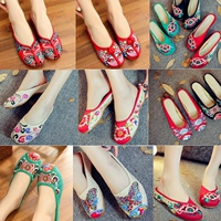 Mùa hè mới cũ Bắc Kinh dép dép nữ quốc gia đáy phẳng tăng Baotou lanh nửa kéo dép thêu giày bitis sandal nữ