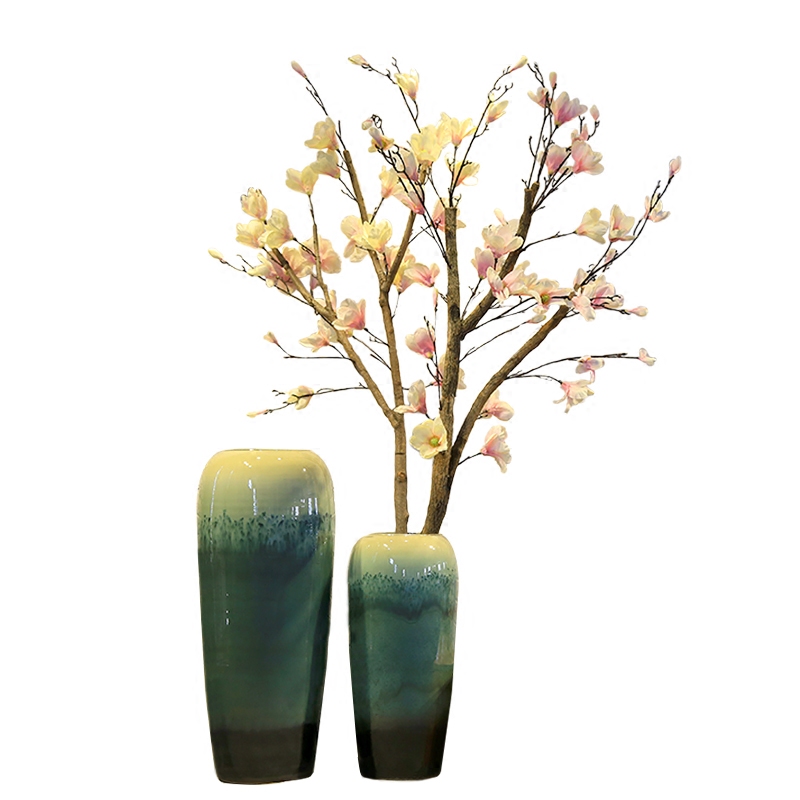New Chinese style large landing simulation flower decoration ceramic vase sitting room big flower flower implement furnishing articles hotel decoration