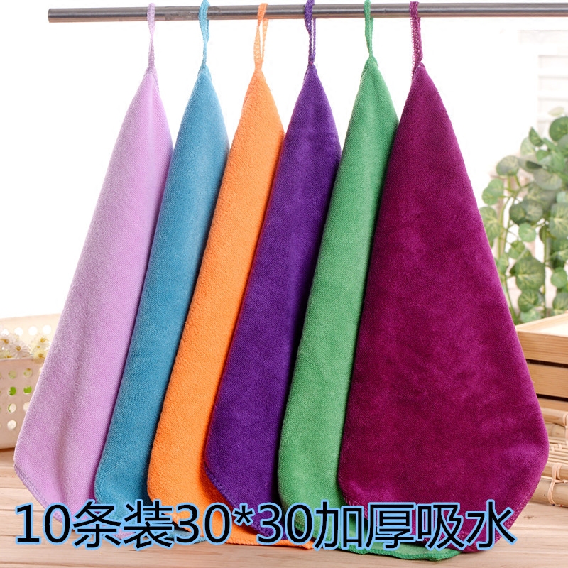 Square towel thickened absorbent microfiber rag can be customized Mao small kindergarten treasure throw back gift wipe hanging hand towel cotton