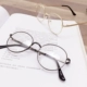 Hàn Quốc mềm mại chị em tròn kim loại phẳng gương nữ retro siêu nhẹ hình bầu dục văn học khắc chân mỏng khung cận thị kính - Kính khung