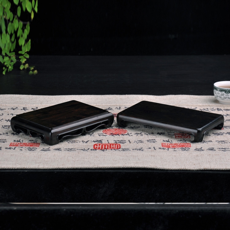 Mahogany Purple Sandalwood Buddha Statue Teapot Incense Burner Wenfang Seal Qishi Jade ornament base Chinese classical whole wood tray