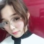 Kính gọng kính nữ phiên bản Hàn Quốc mặt tròn retro mỏng, nhỏ, tươi, hộp lớn, gương phẳng có thể được trang bị ống kính cận thị độ gọng kính cận