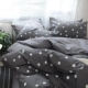 phong cách tối giản sóng lưới điểm bông denim bông giường bẩn chấm tối áp dụng tấm 1.8 - Bộ đồ giường bốn mảnh