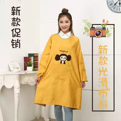 Day special price apron Korean fashion kitchen anti-oil dirt cute long sleeve adult smooth cloth women's work clothes