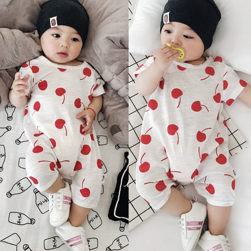 Детское летнее хлопковое боди для новорожденных подходит для мужчин и женщин для девочек, короткий рукав, 0-1 лет