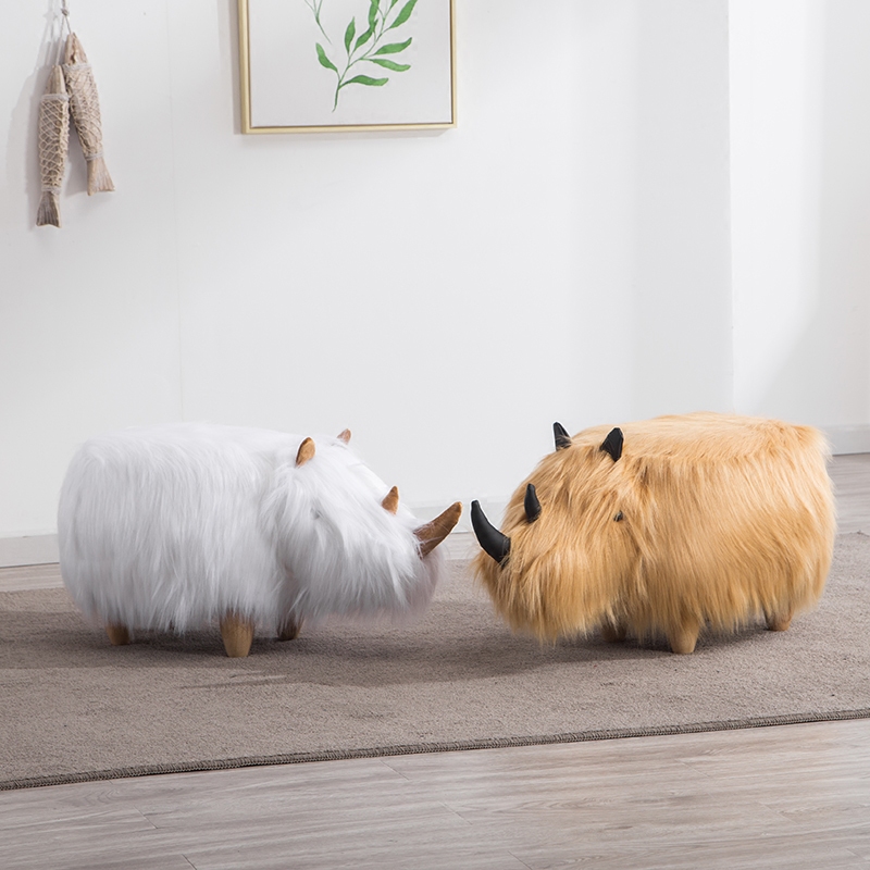 Creative solid wood bench wool bench for shoe bench designer furniture fluff modern minimal creative furniture stool