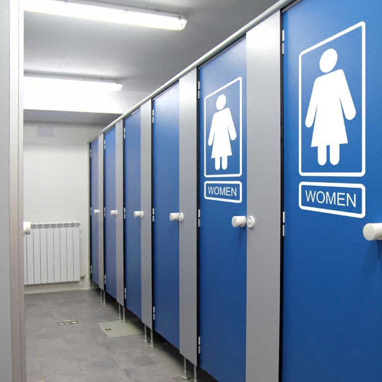 Public Places Logo Collage of men and women Dressing Room Public Toilet Locker Room Stickers glass door wall Wall Sticker
