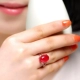 925 sterling bạc dát đỏ chalcedony đá quý nhẫn nữ mã não vòng pha lê mở chỉ số nhẫn trang sức quà tặng nhẫn Nhẫn