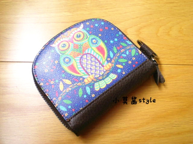 Small retro leather wallet, card holder, Korean style, hand painting