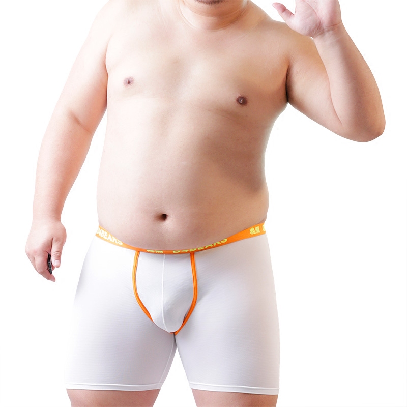 Design Cute Little Bear Print For Bears enlarge Lengthened Anti-Wear Thighs Comfort Seductive Cream TRANSPARENT Four-corner underpants